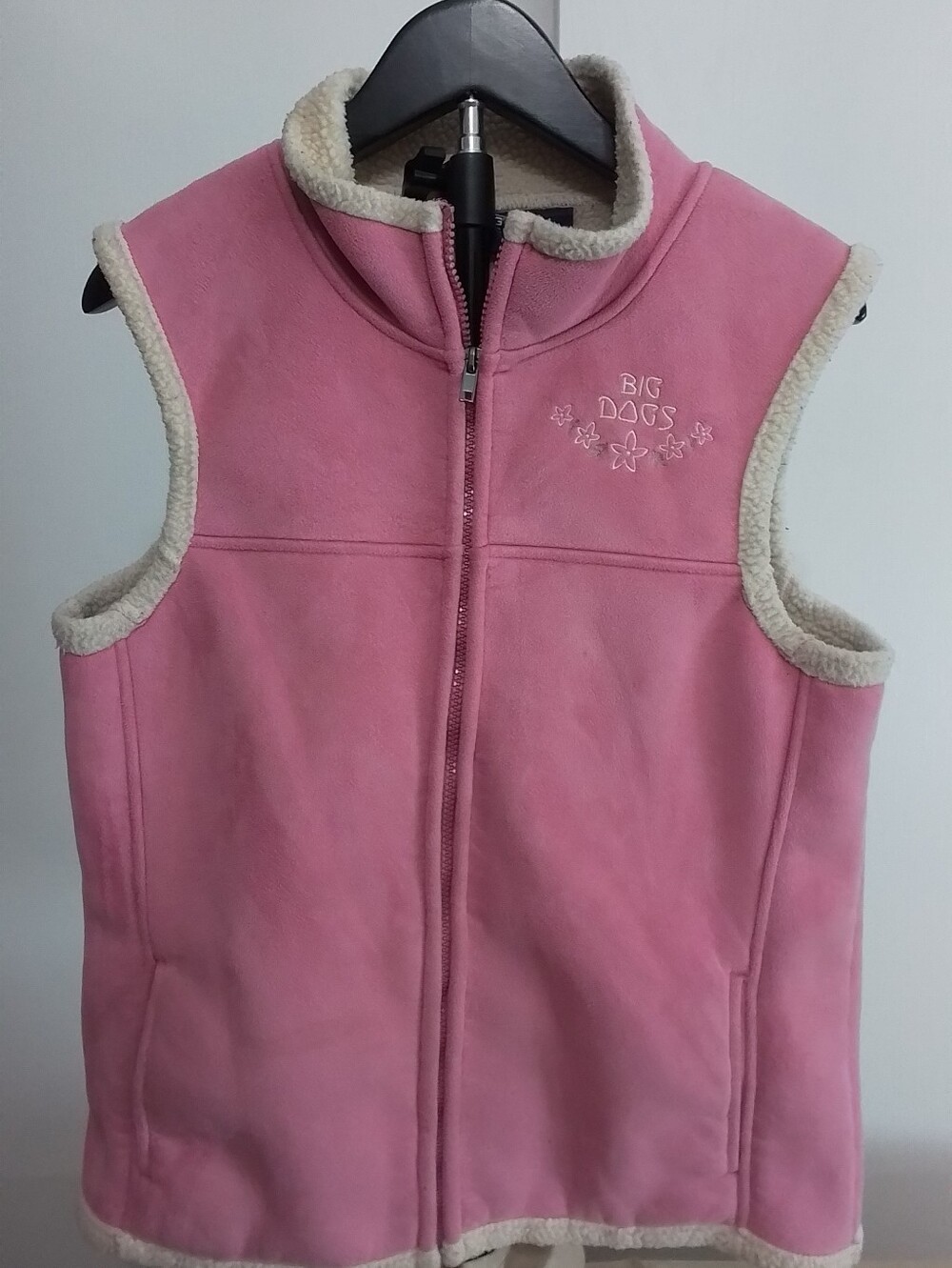 Big Dogs Cream Sherpa-Lined Vest